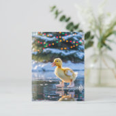 Ice Skating Christmas Duckling Briefkaart (Staand voorkant)
