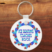 Ice Skating Coaches Rock Red Stars Sleutelhanger (Voorkant)
