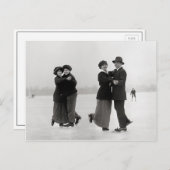 Ice Skating Couples, 1915 Briefkaart (Voorkant / Achterkant)