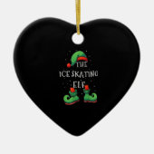 Ice Skating Elf Funny Matching Family KerstPa Keramisch Ornament (Voorkant)