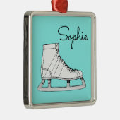 Ice Skating Figuur met persoonlijke naam Metalen Ornament (Rechts)