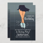 Ice Skating Gala Invitation Kaart (Voorkant / Achterkant)