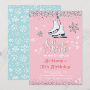 Ice Skating Girl Birthday Party Invitation