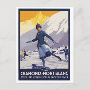 Ice Skating Girl op Chamonix-Mont Blanc Region Briefkaart
