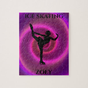 Ice skating girl puzzel met de naam van het kind.