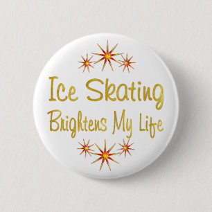 ICE SKATING Helder mijn leven Ronde Button 5,7 Cm