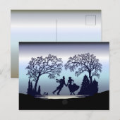 Ice Skating in the Park - Silhouette Briefkaart (Voorkant / Achterkant)