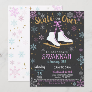 Ice Skating Invitation Ice Skating Party Girl Kaart