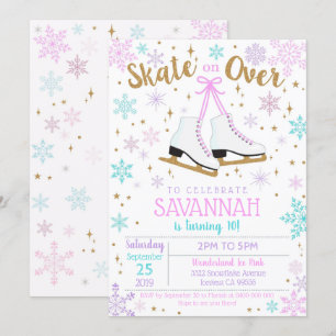 Ice Skating Invitation Ice Skating Party Girl Kaart