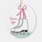 Ice Skating kerstversiering Keramisch Ornament (Links)