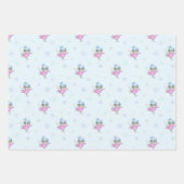 Ice Skating Mice Pastel Waterverf 3 Kerstmis Inpakpapier Vel (Voorkant 2)