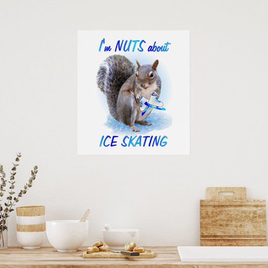 Ice Skating Nut Poster (Keuken)