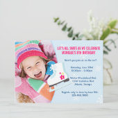 Ice Skating Party Photo nodigt uit Kaart (Staand voorkant)