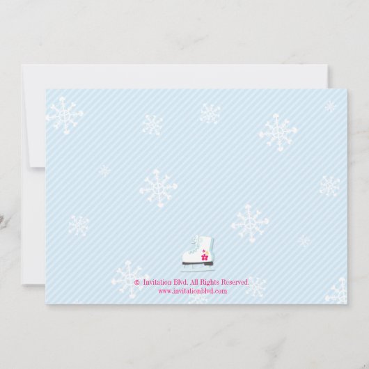 Ice Skating Party Photo nodigt uit Kaart (Achterkant)