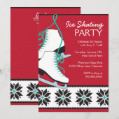 Ice Skating Party-uitnodigingen Kaart (Voorkant / Achterkant)
