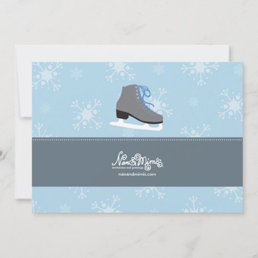 Ice Skating Party Uitnodigingen voor jongens (Achterkant)