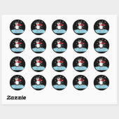 Ice Skating Penguin Ronde Sticker (Vel)