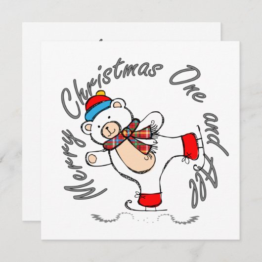 Ice Skating Polar Beer Kerstmis (Voorkant / Achterkant)