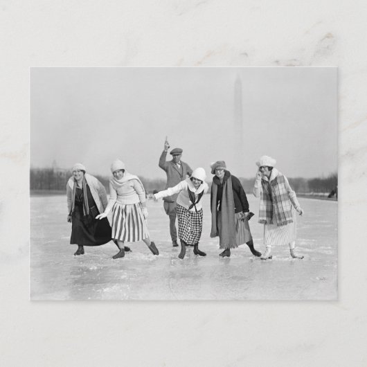 Ice Skating Race, 1925 Briefkaart (Voorkant)