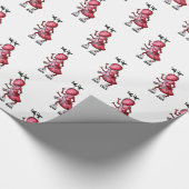 Ice Skating Red Ant Mistletoe Wrapping Paper Cadeaupapier (Hoek)