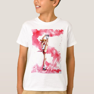 Ice skating Red Streak Afbeelding Skater T-shirt