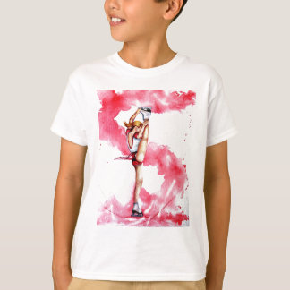 Ice skating Red Streak Afbeelding Skater T-shirt