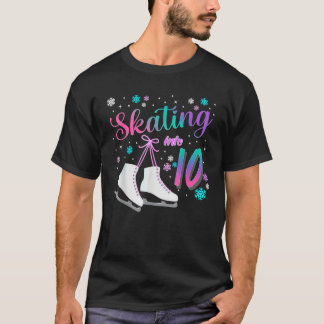 Ice Skating Rolling Birthday Party Girl Family Mat T-shirt