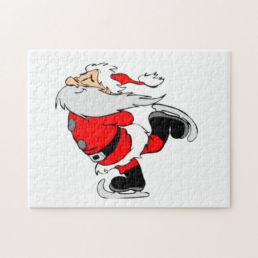 Ice Skating Santa Legpuzzel (Horizontaal)