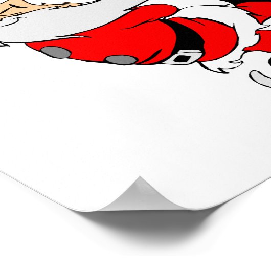 Ice Skating Santa Poster (Hoek)