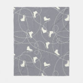 Ice Skating Shoes Marks Grey White Pattern Fleece Deken (Voorkant)