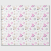 Ice Skating-sneeuwpakpapier Cadeaupapier (Vlak)