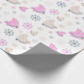 Ice Skating-sneeuwpakpapier Cadeaupapier (Hoek)