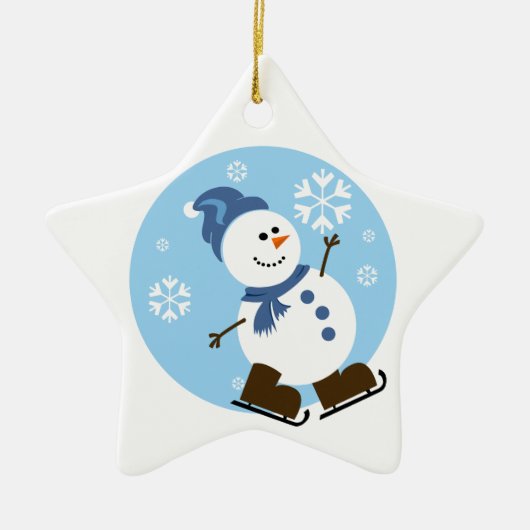 Ice Skating Snowman Ornament (Voorkant)