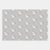 Ice Skating Snowmen Inpakpapier Vel (Voorkant 3)