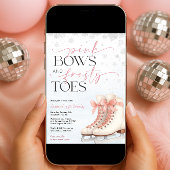 Ice Skating Teen Birthday Invitation - Pink Bow