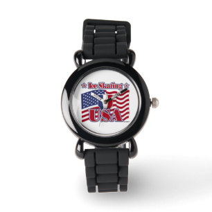 Ice Skating USA Horloge