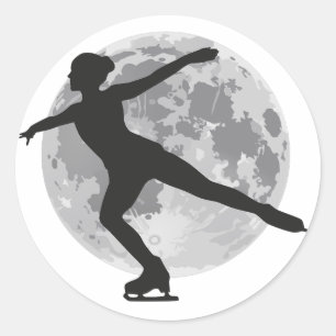 Ice Skating-vrouwkunst Ronde Sticker
