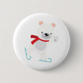 Ice Skating Winter Beer Ronde Button 5,7 Cm (Voorkant)