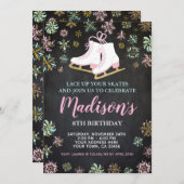 Ice Skating, Winter wonderland, Chalkboard Kaart (Voorkant / Achterkant)