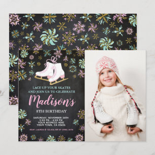 Ice Skating, Winter wonderland met foto Kaart