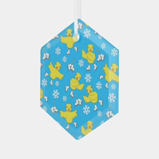 Ice Skick Snowflake Pattern Glas Ornament (Voorkant links)