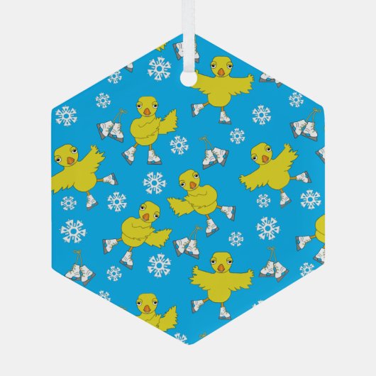 Ice Skick Snowflake Pattern Glas Ornament (Achterkant)