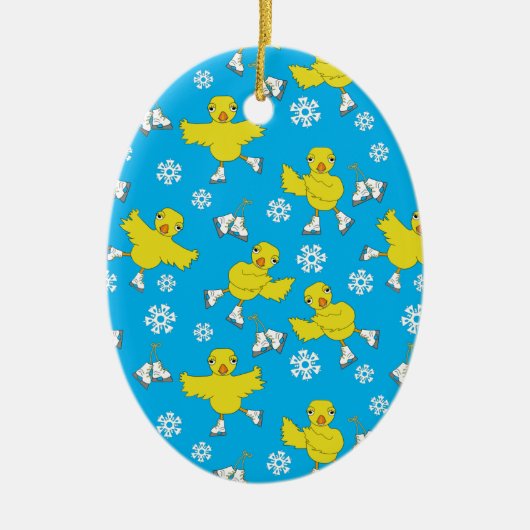 Ice Skick Snowflake Pattern Keramisch Ornament (Voorkant)