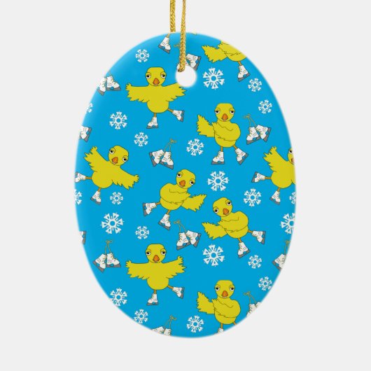 Ice Skick Snowflake Pattern Keramisch Ornament (Achterkant)