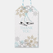 Ice Skies Blue Silver Gold Snowflakes Birthday Cadeaulabel (Voorkant)