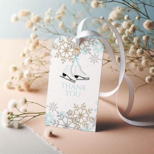 Ice Skies Blue Silver Gold Snowflakes Birthday Cadeaulabel