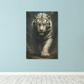 Ice Spirit White Tiger – Mystic Guardian of Calm P Canvas Afdruk (Insitu (Houten vloer))