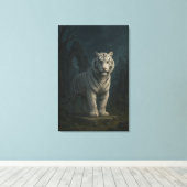 Ice Spirit White Tiger – Mystic Guardian of Calm P Canvas Afdruk (Insitu (Houten vloer))