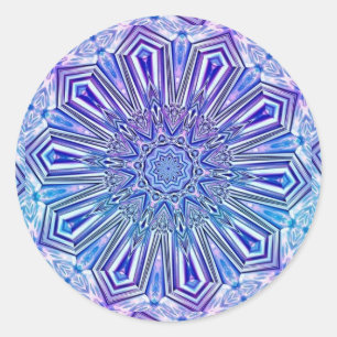 Ice Star Kaleidoscope Patroonstickers Ronde Sticker