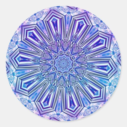 Ice Star Kaleidoscope Pattern-Stickers Ronde Sticker (Voorkant)